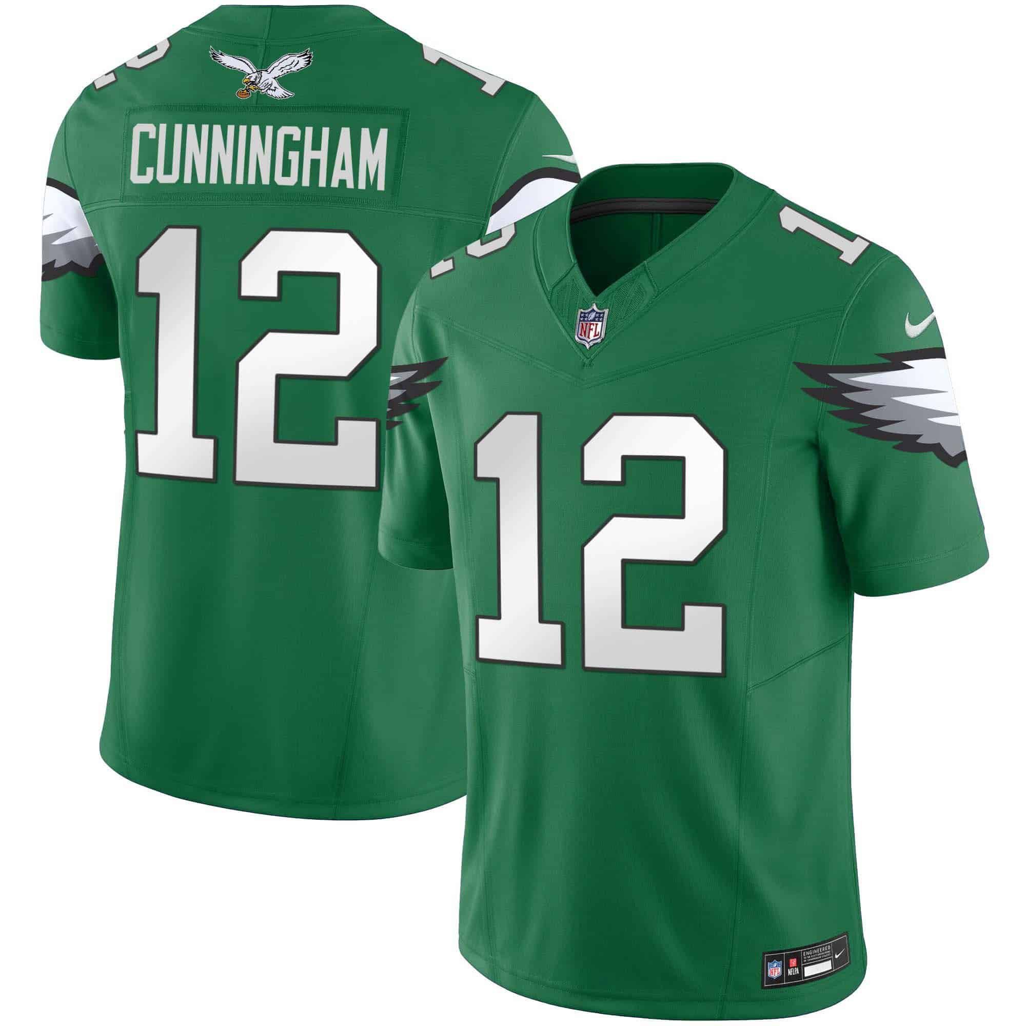 Men Philadelphia Eagles #12 Cunningham Green 2024 Nike Vapor Limited NFL Jersey